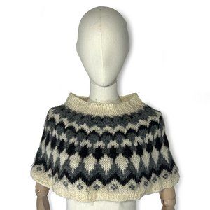 Handmade wool woven icelandic cape sz S